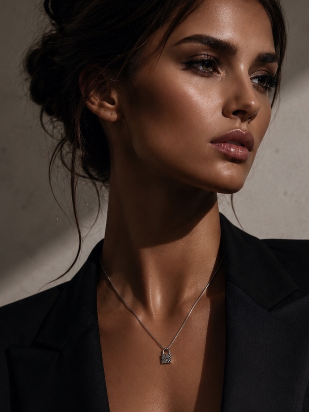 CC Quilted Silver Handbag Pendant Necklace